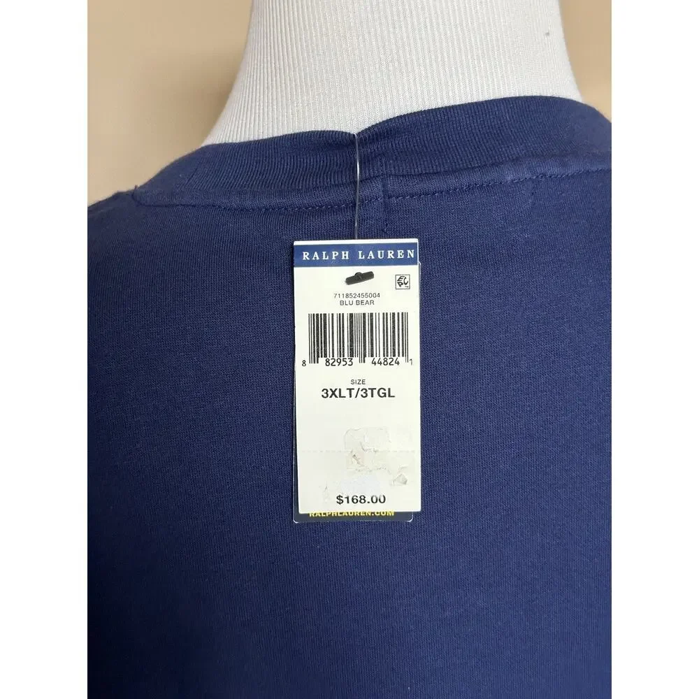 New $168 Polo Ralph Lauren Beach Bear Sweatshirt Blue 3XLT/2TGL